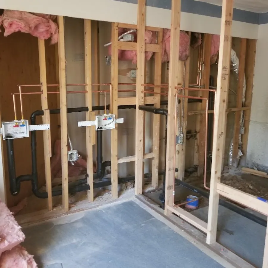 Copper pipe rough-in and plumbing installation in Saratoga Springs